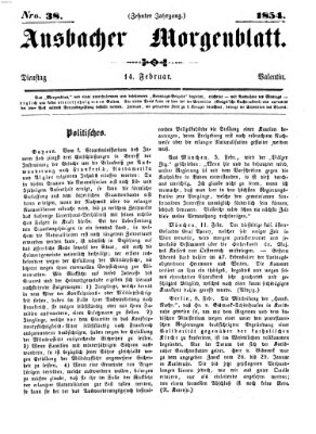 Ansbacher Morgenblatt Dienstag 14. Februar 1854