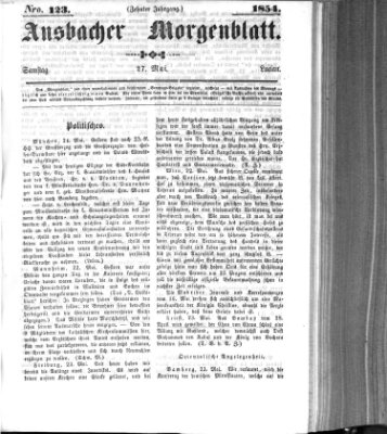 Ansbacher Morgenblatt Samstag 27. Mai 1854