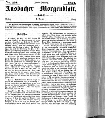 Ansbacher Morgenblatt Freitag 2. Juni 1854