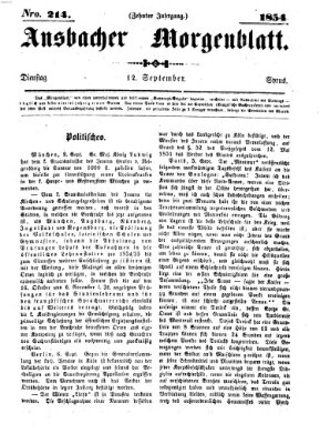 Ansbacher Morgenblatt Dienstag 12. September 1854