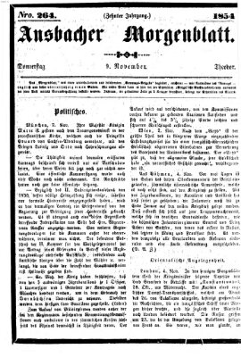 Ansbacher Morgenblatt Donnerstag 9. November 1854