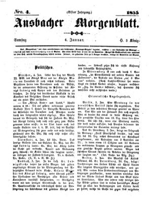 Ansbacher Morgenblatt Samstag 6. Januar 1855