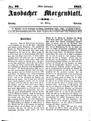 Ansbacher Morgenblatt Samstag 31. März 1855