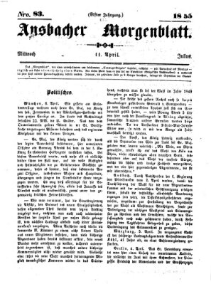 Ansbacher Morgenblatt Mittwoch 11. April 1855