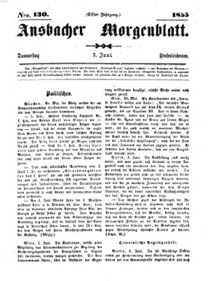 Ansbacher Morgenblatt Donnerstag 7. Juni 1855