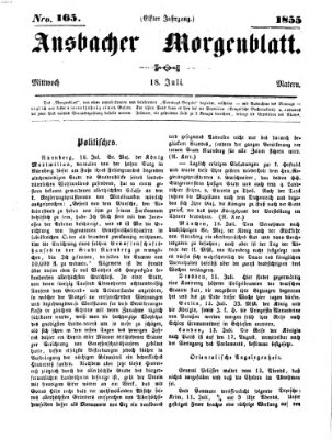 Ansbacher Morgenblatt Mittwoch 18. Juli 1855