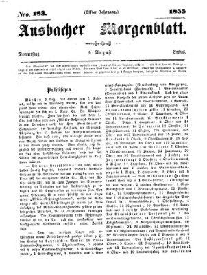 Ansbacher Morgenblatt Donnerstag 9. August 1855