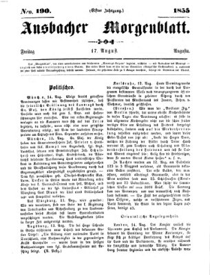 Ansbacher Morgenblatt Freitag 17. August 1855