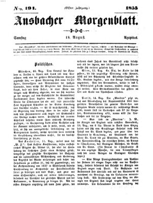 Ansbacher Morgenblatt Samstag 18. August 1855