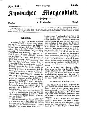 Ansbacher Morgenblatt Dienstag 11. September 1855