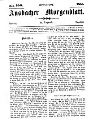 Ansbacher Morgenblatt Sonntag 23. Dezember 1855