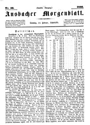 Ansbacher Morgenblatt Sonntag 10. Februar 1856