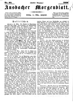 Ansbacher Morgenblatt Freitag 14. März 1856