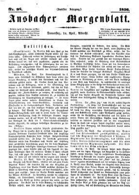 Ansbacher Morgenblatt Donnerstag 24. April 1856
