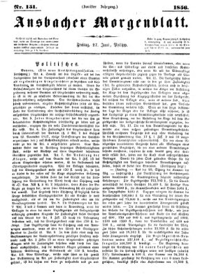 Ansbacher Morgenblatt Freitag 27. Juni 1856