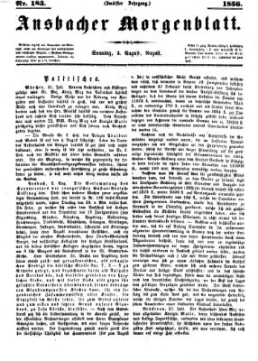 Ansbacher Morgenblatt Sonntag 3. August 1856