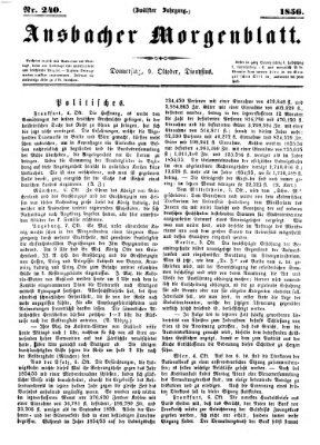 Ansbacher Morgenblatt Donnerstag 9. Oktober 1856