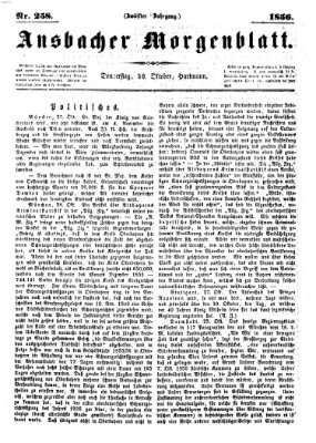 Ansbacher Morgenblatt Donnerstag 30. Oktober 1856