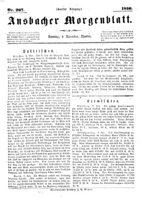 Ansbacher Morgenblatt Sonntag 9. November 1856
