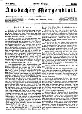 Ansbacher Morgenblatt Samstag 29. November 1856