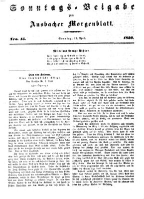 Ansbacher Morgenblatt Sonntag 13. April 1856