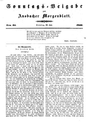Ansbacher Morgenblatt Sonntag 22. Juni 1856