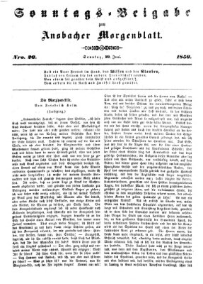 Ansbacher Morgenblatt Sonntag 29. Juni 1856