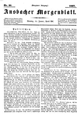 Ansbacher Morgenblatt Sonntag 25. Januar 1857