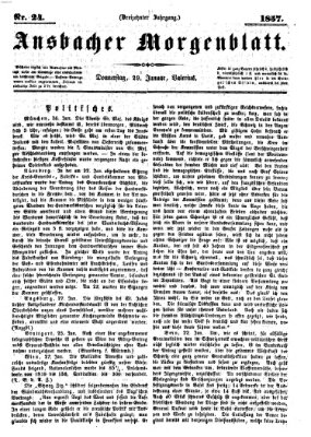 Ansbacher Morgenblatt Donnerstag 29. Januar 1857