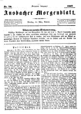 Ansbacher Morgenblatt Dienstag 24. März 1857