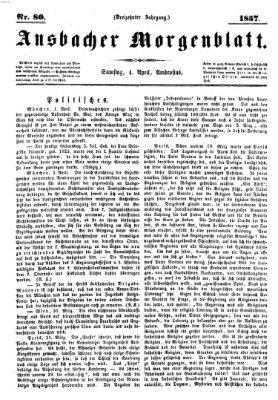 Ansbacher Morgenblatt Samstag 4. April 1857