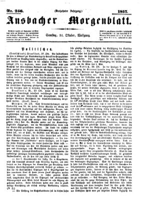 Ansbacher Morgenblatt Samstag 31. Oktober 1857
