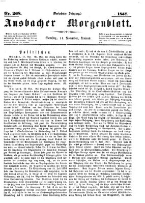 Ansbacher Morgenblatt Samstag 14. November 1857