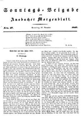 Ansbacher Morgenblatt Sonntag 22. November 1857