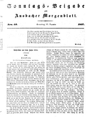 Ansbacher Morgenblatt Sonntag 27. Dezember 1857