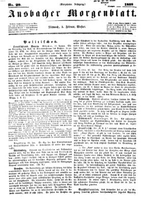 Ansbacher Morgenblatt Mittwoch 3. Februar 1858