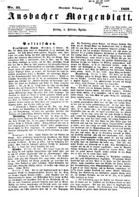 Ansbacher Morgenblatt Freitag 5. Februar 1858