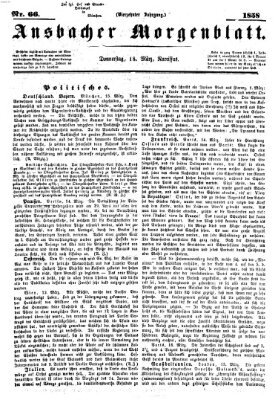 Ansbacher Morgenblatt Donnerstag 18. März 1858