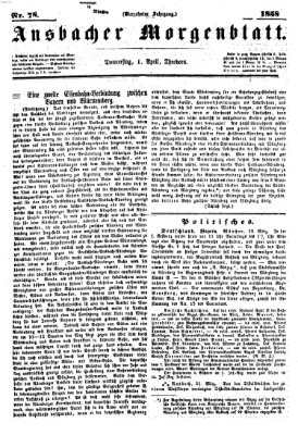 Ansbacher Morgenblatt Donnerstag 1. April 1858