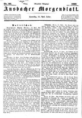 Ansbacher Morgenblatt Donnerstag 22. April 1858