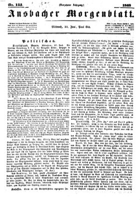 Ansbacher Morgenblatt Mittwoch 30. Juni 1858