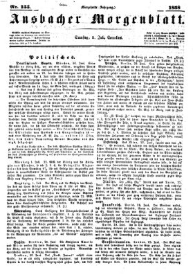 Ansbacher Morgenblatt Samstag 3. Juli 1858
