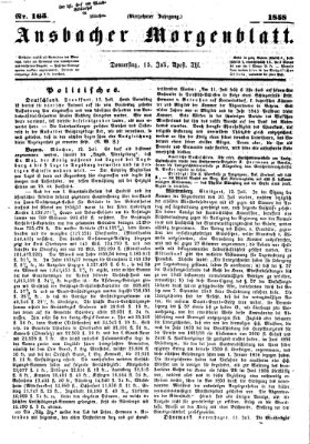 Ansbacher Morgenblatt Donnerstag 15. Juli 1858