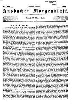 Ansbacher Morgenblatt Mittwoch 27. Oktober 1858