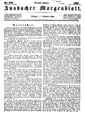 Ansbacher Morgenblatt Mittwoch 17. November 1858