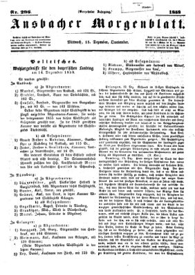 Ansbacher Morgenblatt Mittwoch 15. Dezember 1858