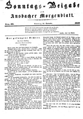 Ansbacher Morgenblatt Sonntag 26. September 1858