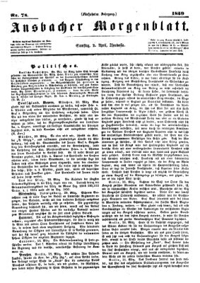 Ansbacher Morgenblatt Samstag 2. April 1859