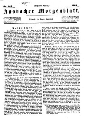 Ansbacher Morgenblatt Mittwoch 10. August 1859
