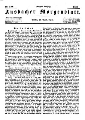 Ansbacher Morgenblatt Samstag 13. August 1859